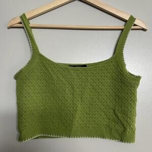 Cider green and white knitted crop top #croptop